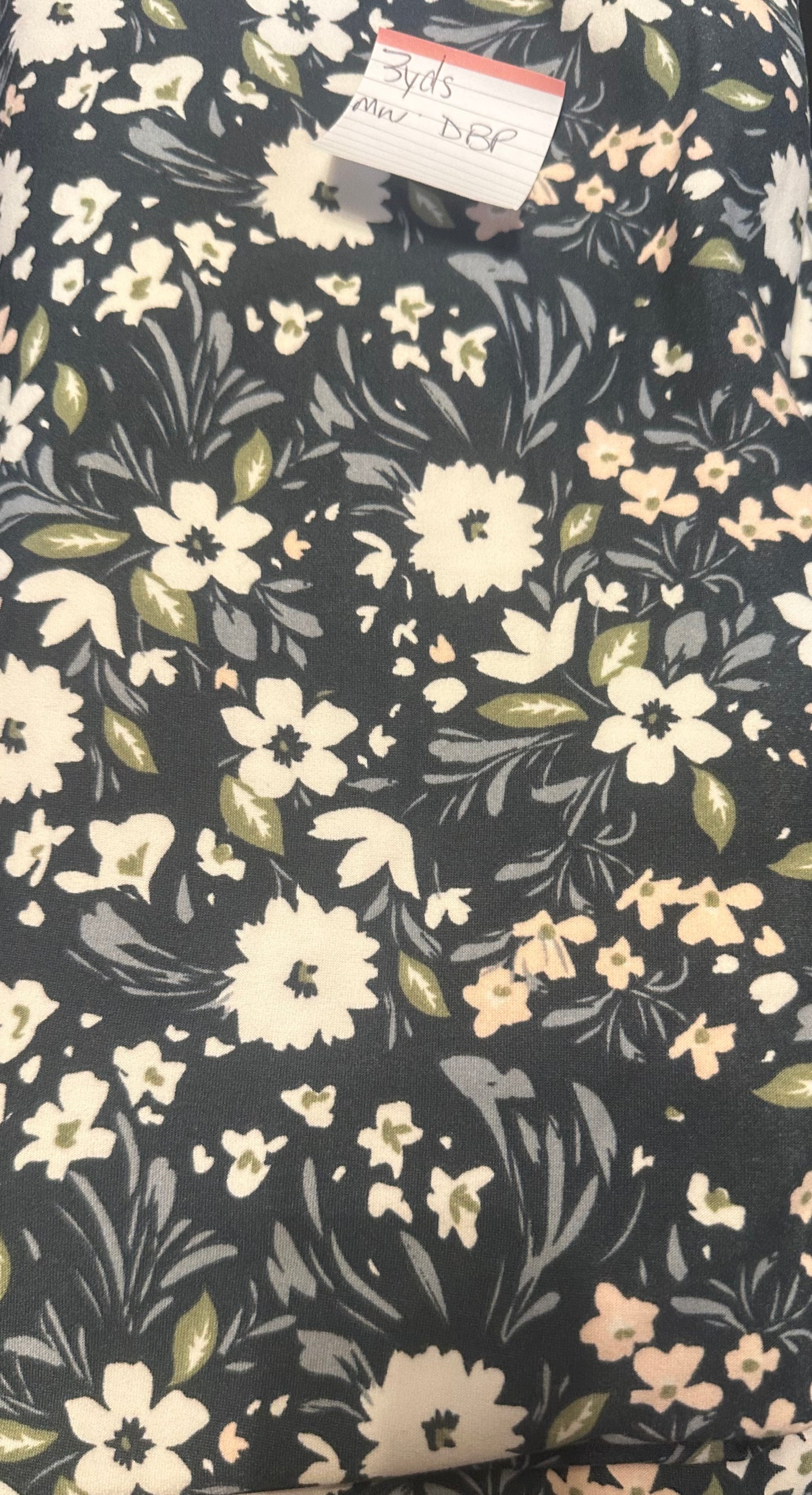 Navy Floral Fabric