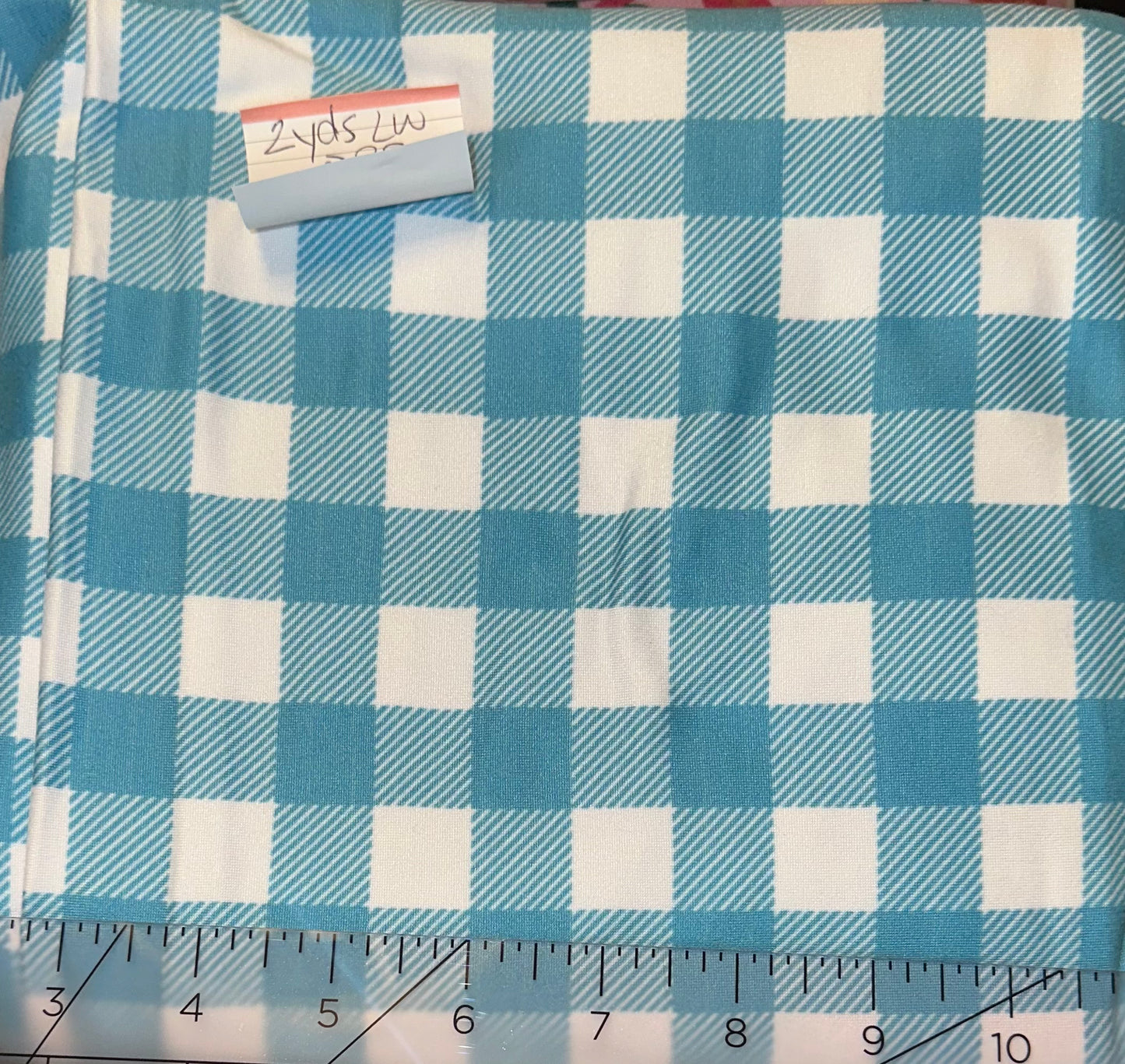 Turquoise Plaid Fabric