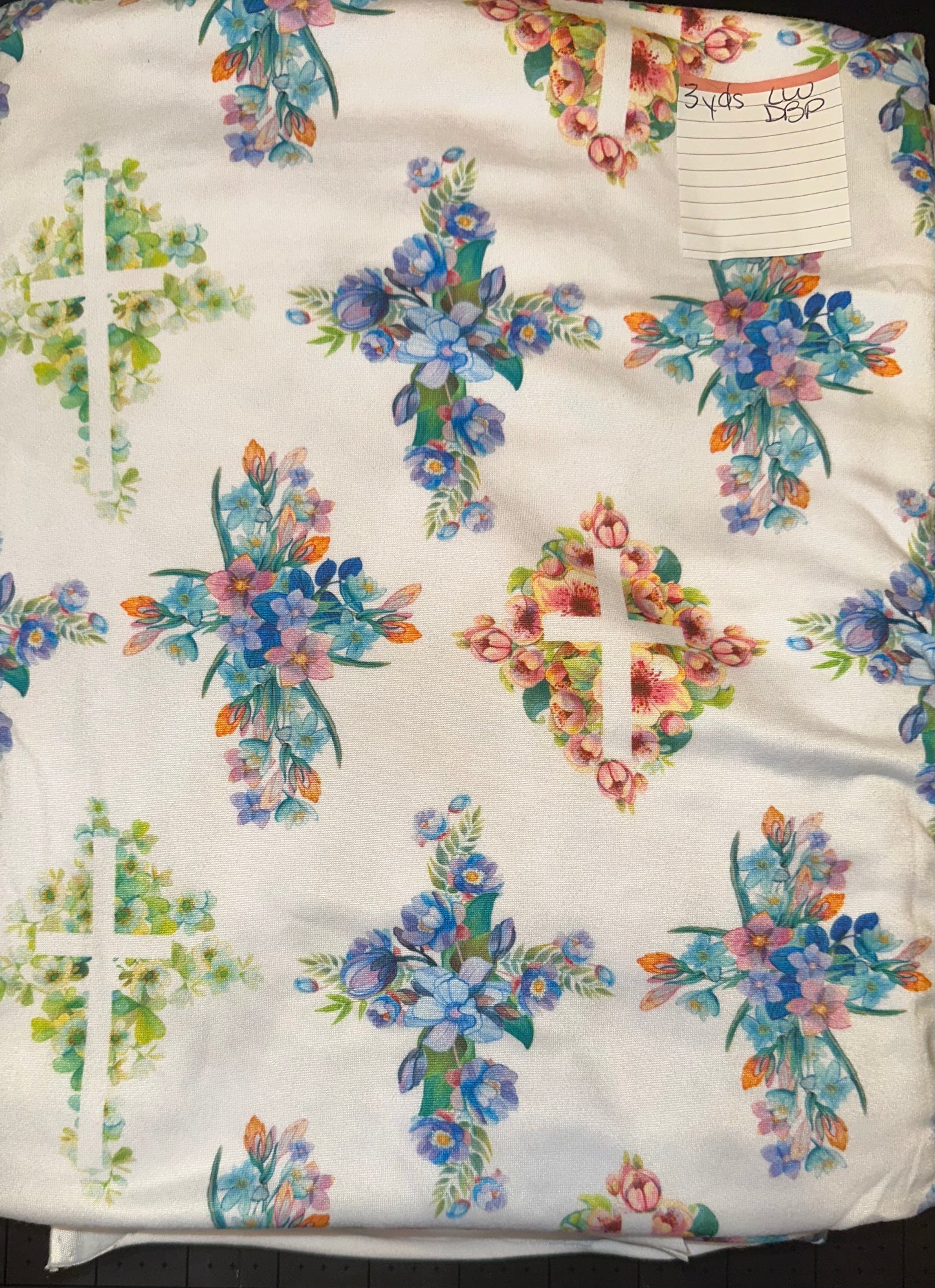Floral Crosses Fabric